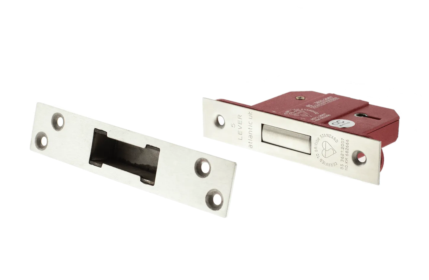 Atlantic 3" CE Elite 5 Lever Key Deadlock (Satin Chrome)