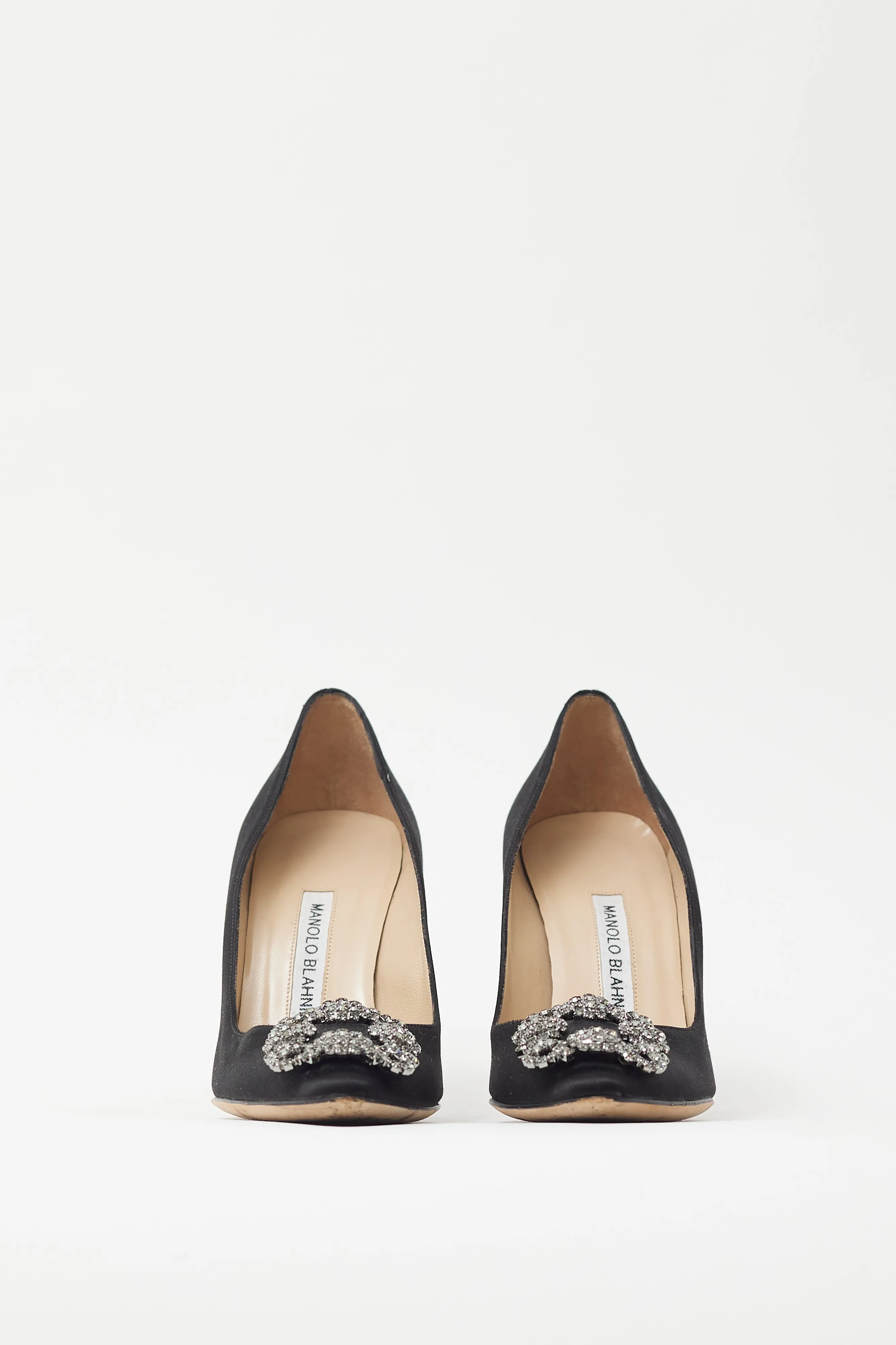 Black Satin Hangisi Embellished Pump