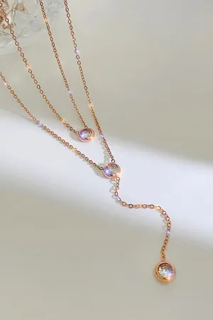 Double Layered Sparkling Pendant Necklace