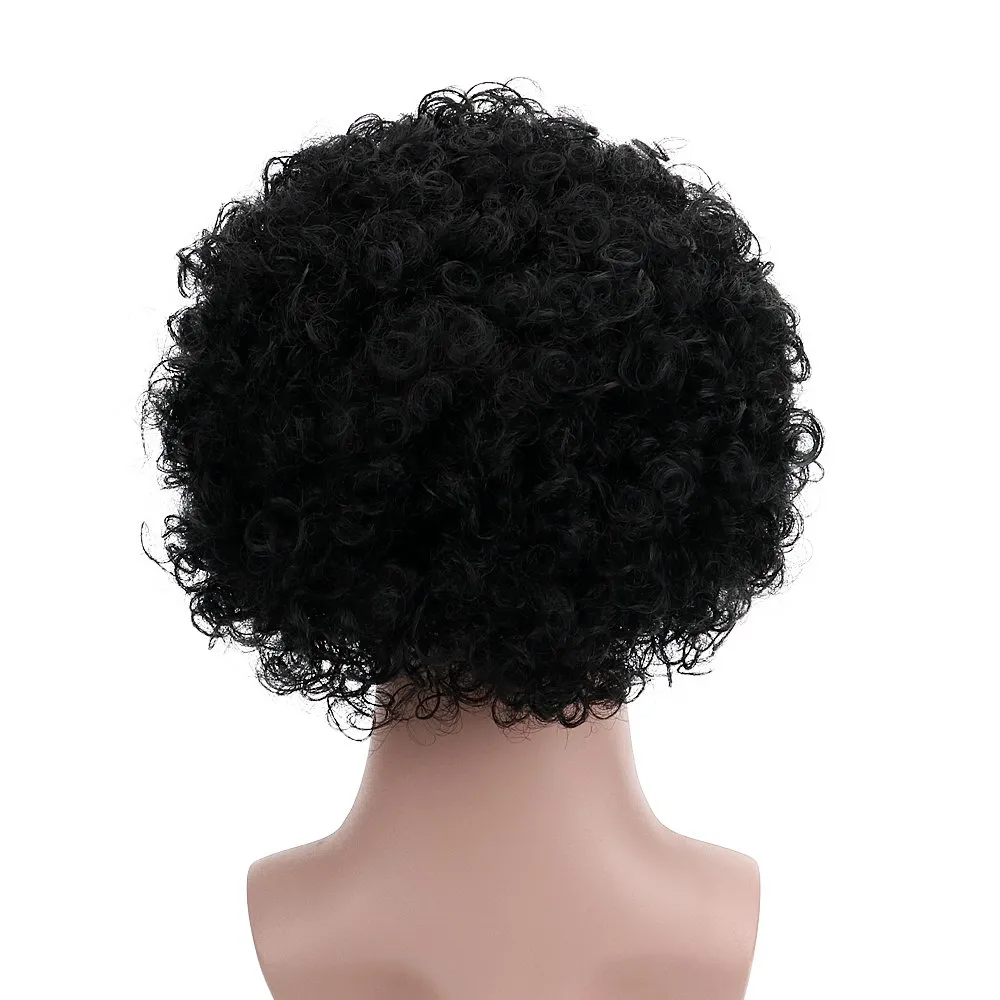 FREE BEAUTY Fluffy Afro Synthetic Clown Wig for Men Women Cosplay Anime Christmas Party Halloween Fancy Funny Wigs (Black)