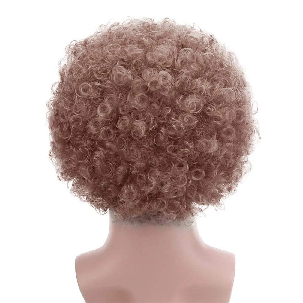 FREE BEAUTY Fluffy Afro Synthetic Clown Wig for Men Women Cosplay Anime Party Christmas Halloween Fancy Funny Wigs (Brown)
