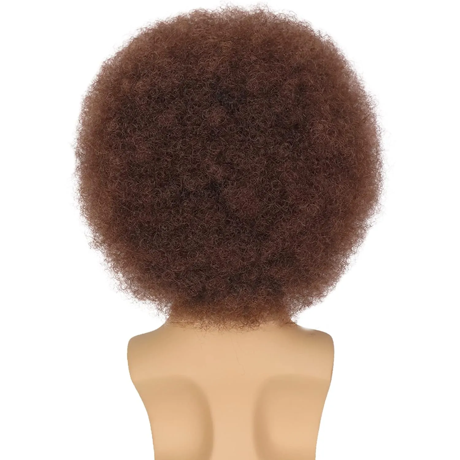 G&T Wig Afro Wig for Men 70s 80s Short Curly Brown Rocker Party Disco for Halloween Costume Cosplay Synthetic Funny Wigs(Dark Brown)