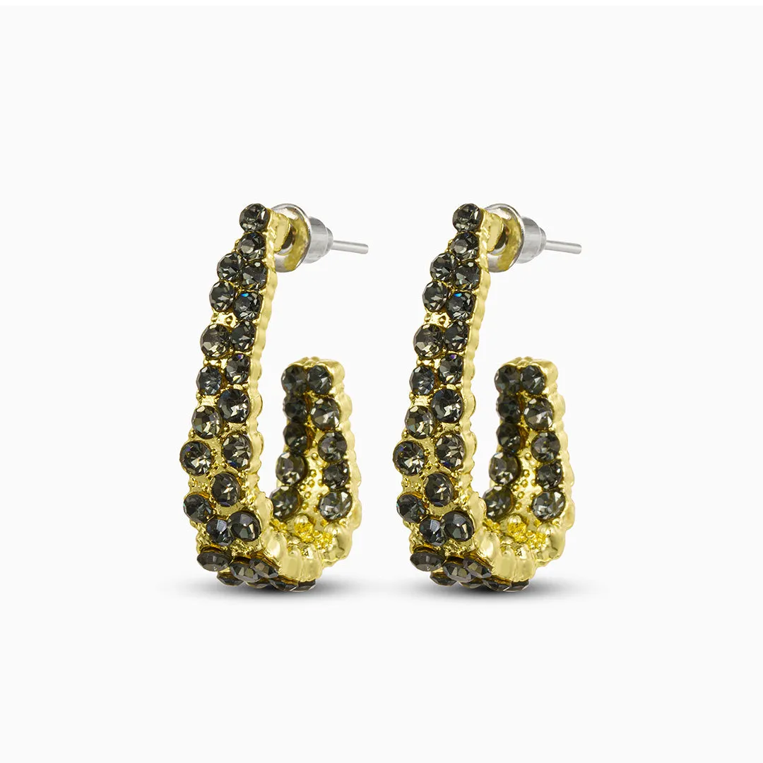 Grand Rhinestones Hoop Earrings