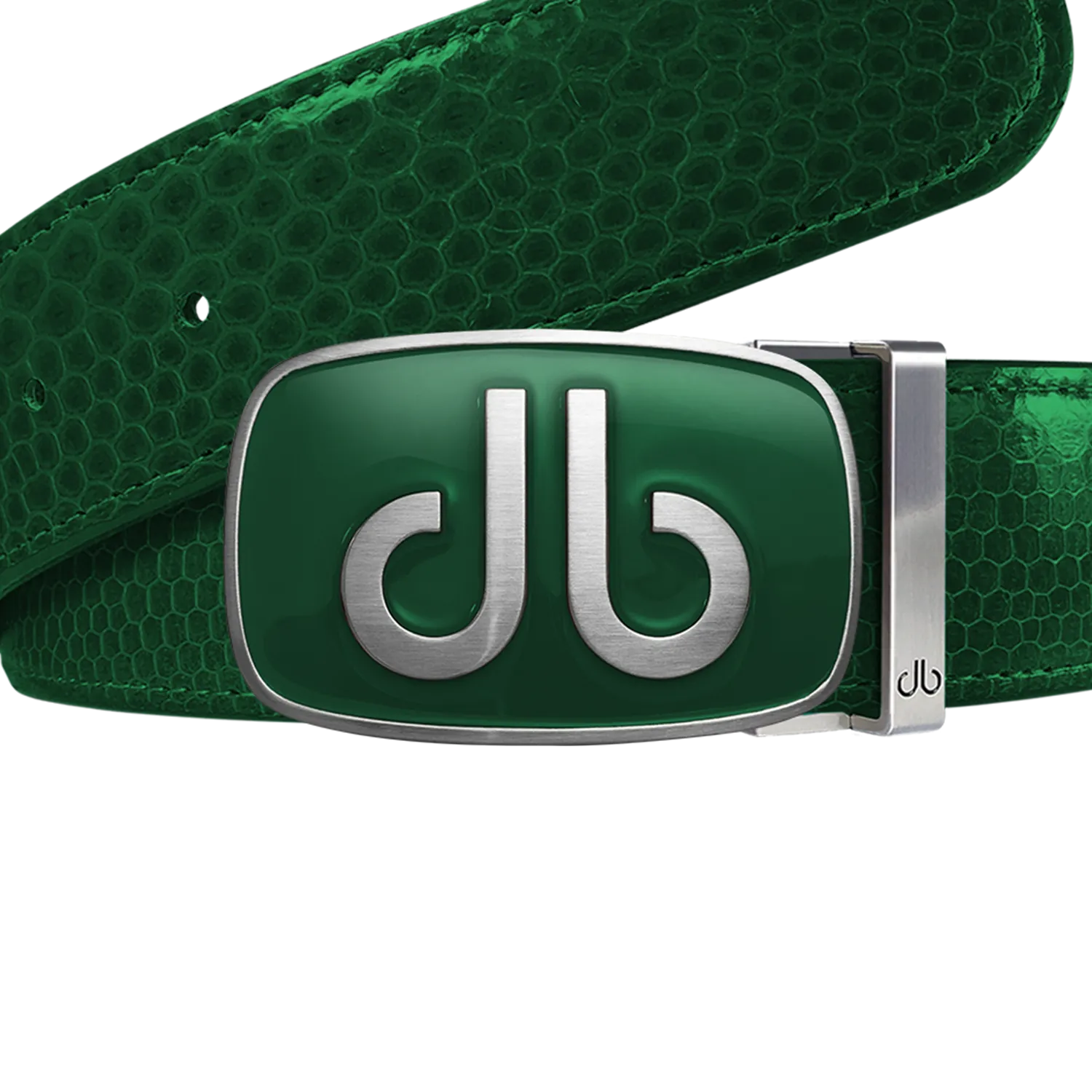 Green Snakeskin Leather Belt with buckle