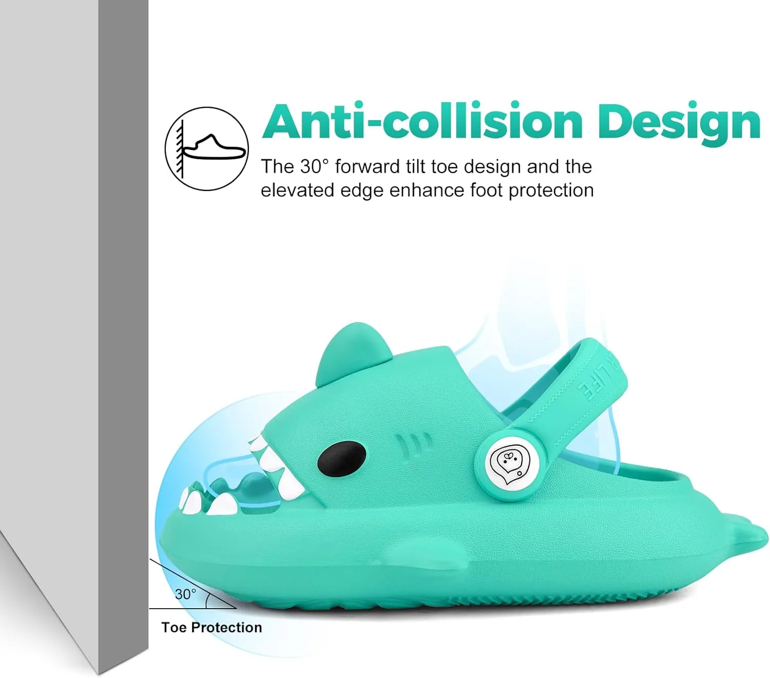 Kids Shark SlidesPillow Shower Sandals Quick Dry SlippersToddler Boys Girls Comfy Cloud SlidesSummer Non-Slip Thick Sole Beach Pool shoes