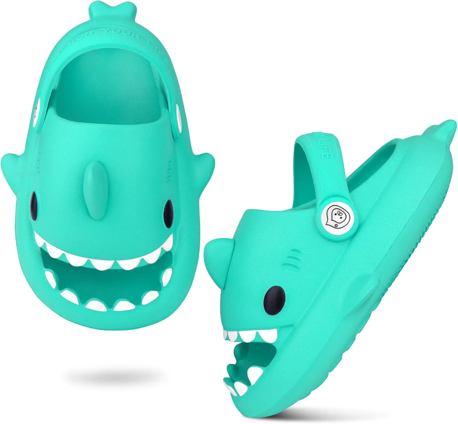 Kids Shark SlidesPillow Shower Sandals Quick Dry SlippersToddler Boys Girls Comfy Cloud SlidesSummer Non-Slip Thick Sole Beach Pool shoes