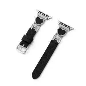Love Sparkling Leather Watch Band