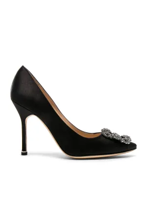Manolo Blahnik Hangisi 105 Satin shoes, Black Satin