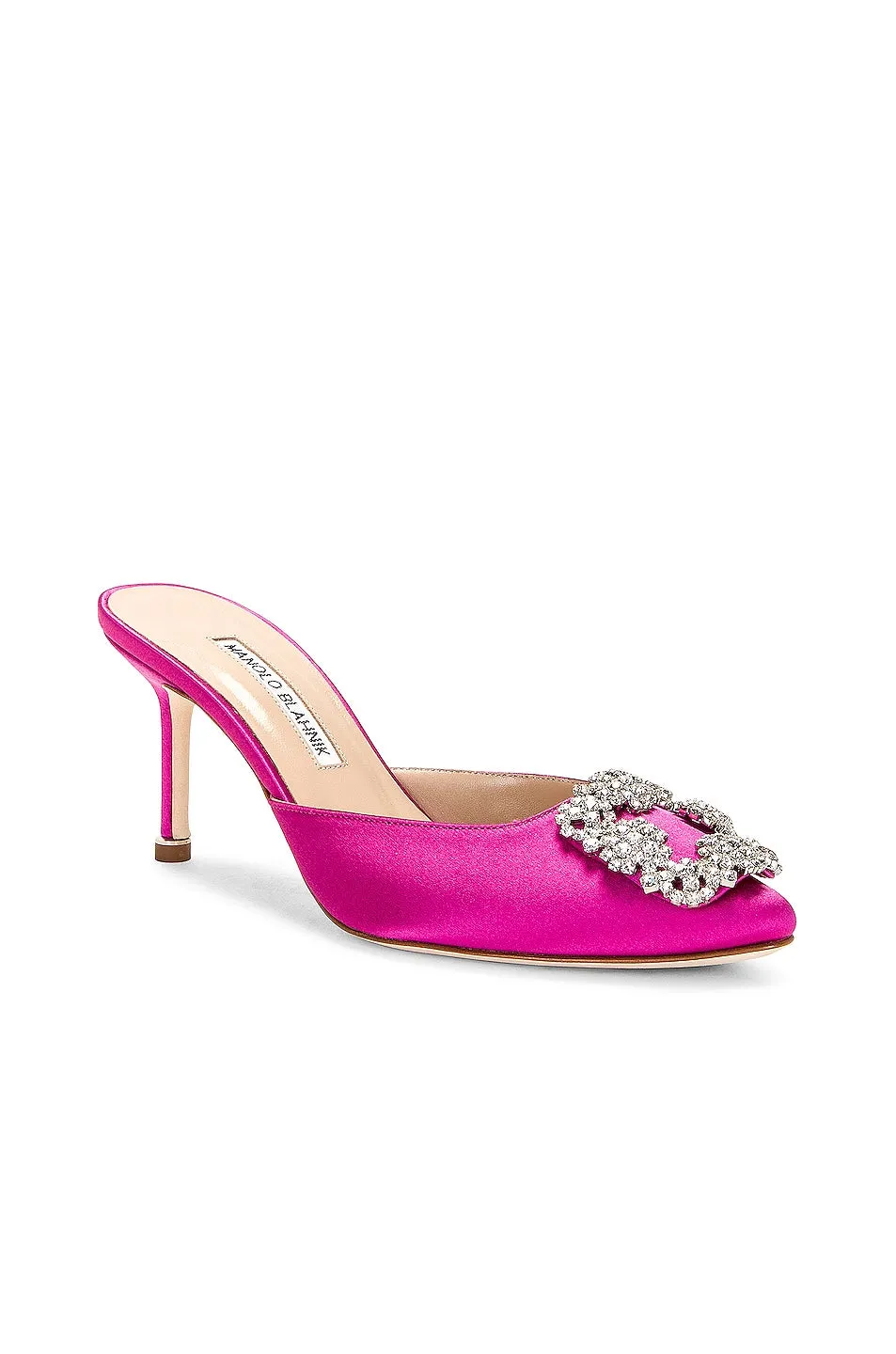 Manolo Blahnik Hangisimu 70 Satin Shoes, Bright Purple