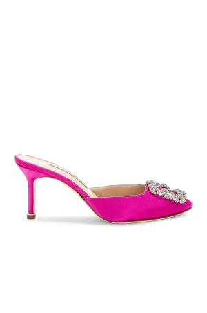Manolo Blahnik Hangisimu 70 Satin Shoes, Bright Purple