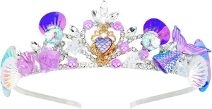 Mermaid Crown for Girls Mermaid Headband for Little Mermaid Party Decorations Ariel Birthday Party Supplies