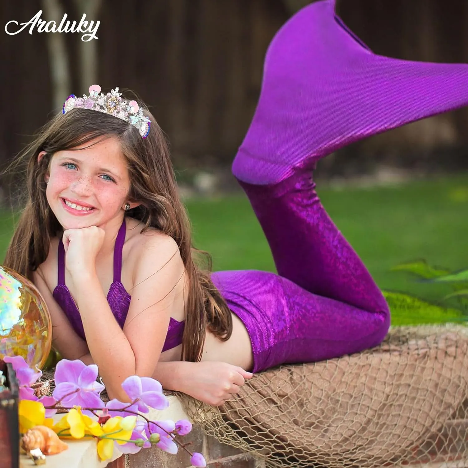 Mermaid Crown for Girls Mermaid Headband for Little Mermaid Party Decorations Ariel Birthday Party Supplies