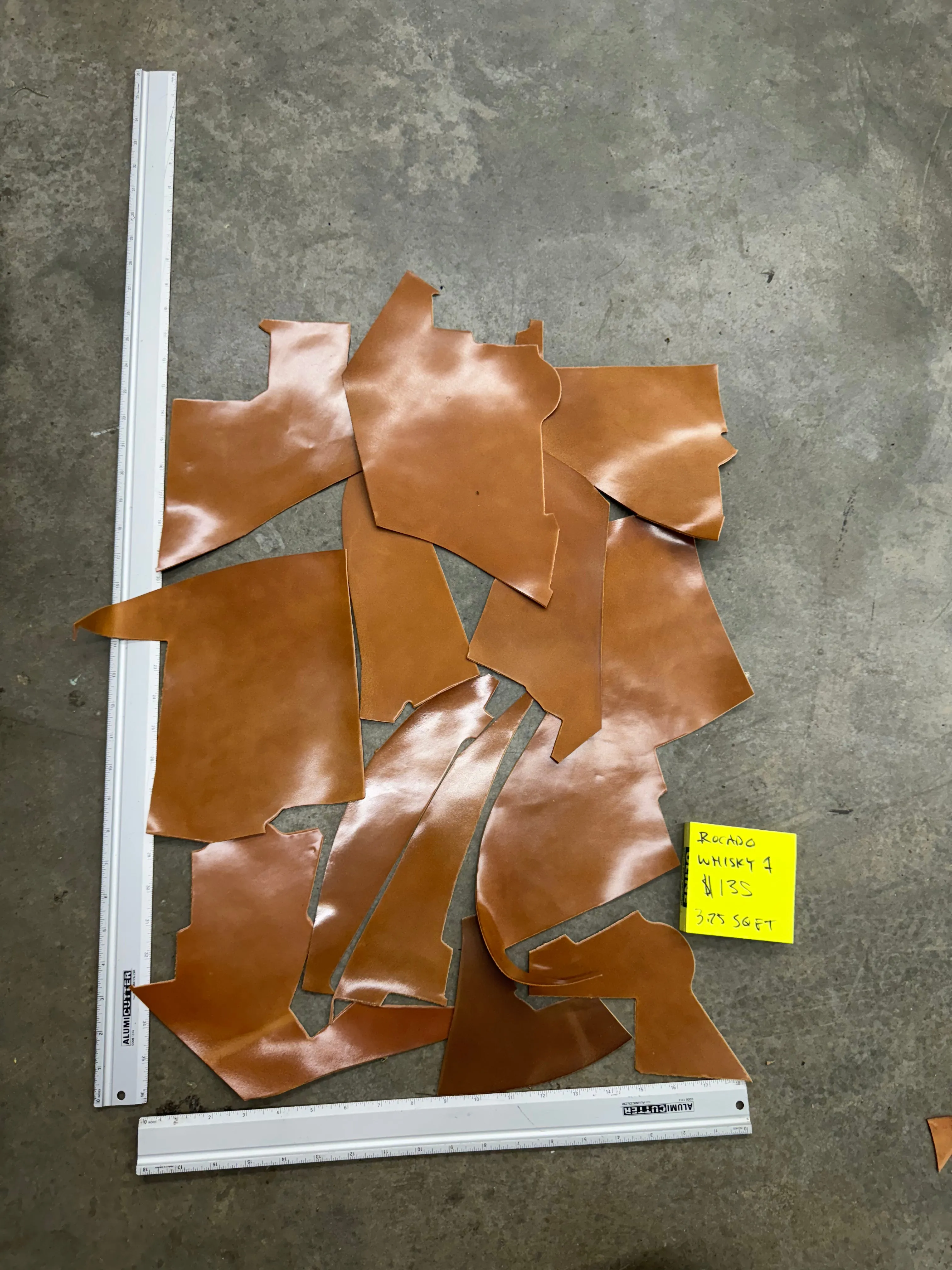 ROCADO WHISKY ITALIAN SHELL CORDOVAN SCRAPS - No Free Shipping Allowed on this Item