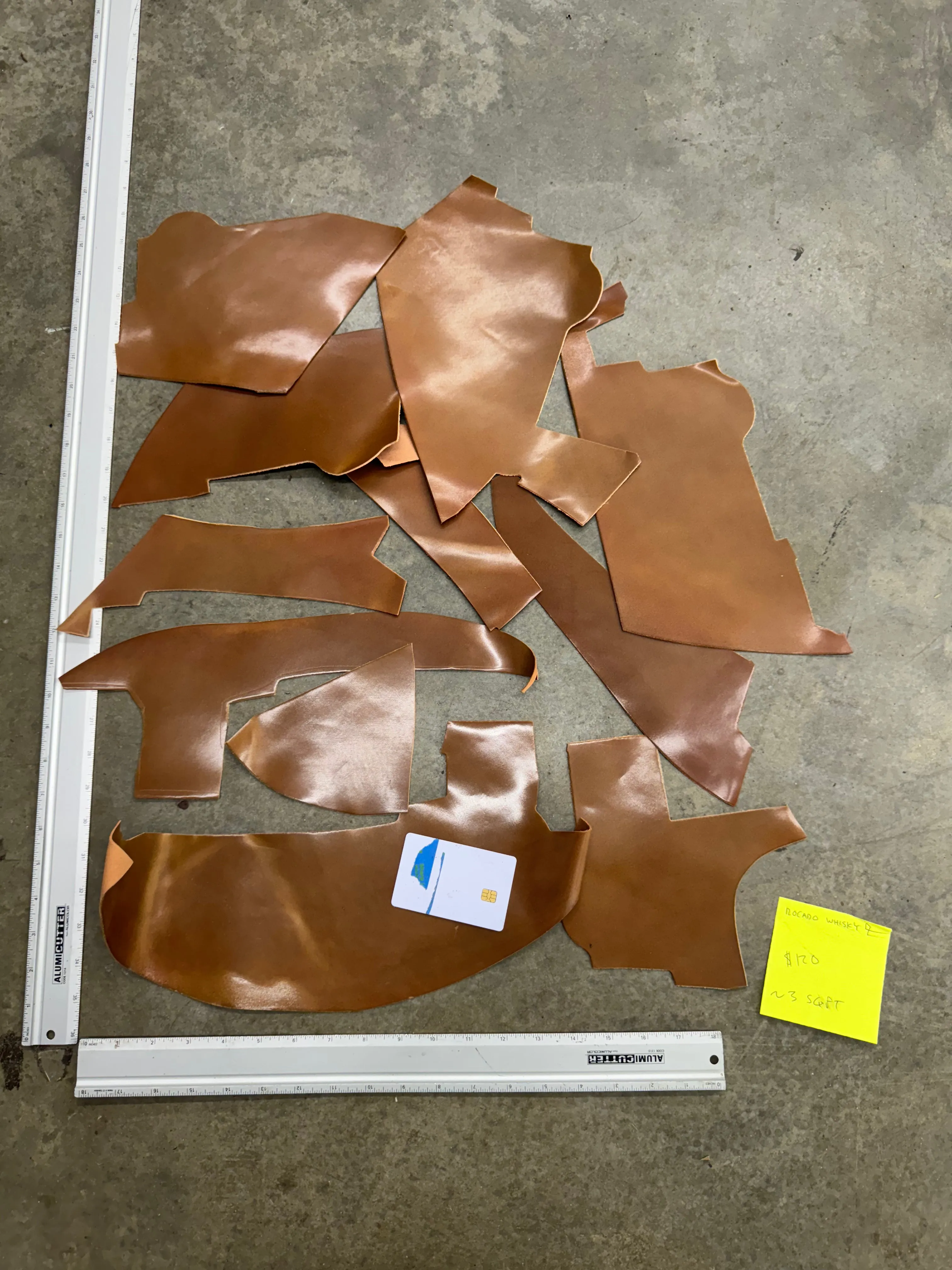 ROCADO WHISKY ITALIAN SHELL CORDOVAN SCRAPS - No Free Shipping Allowed on this Item