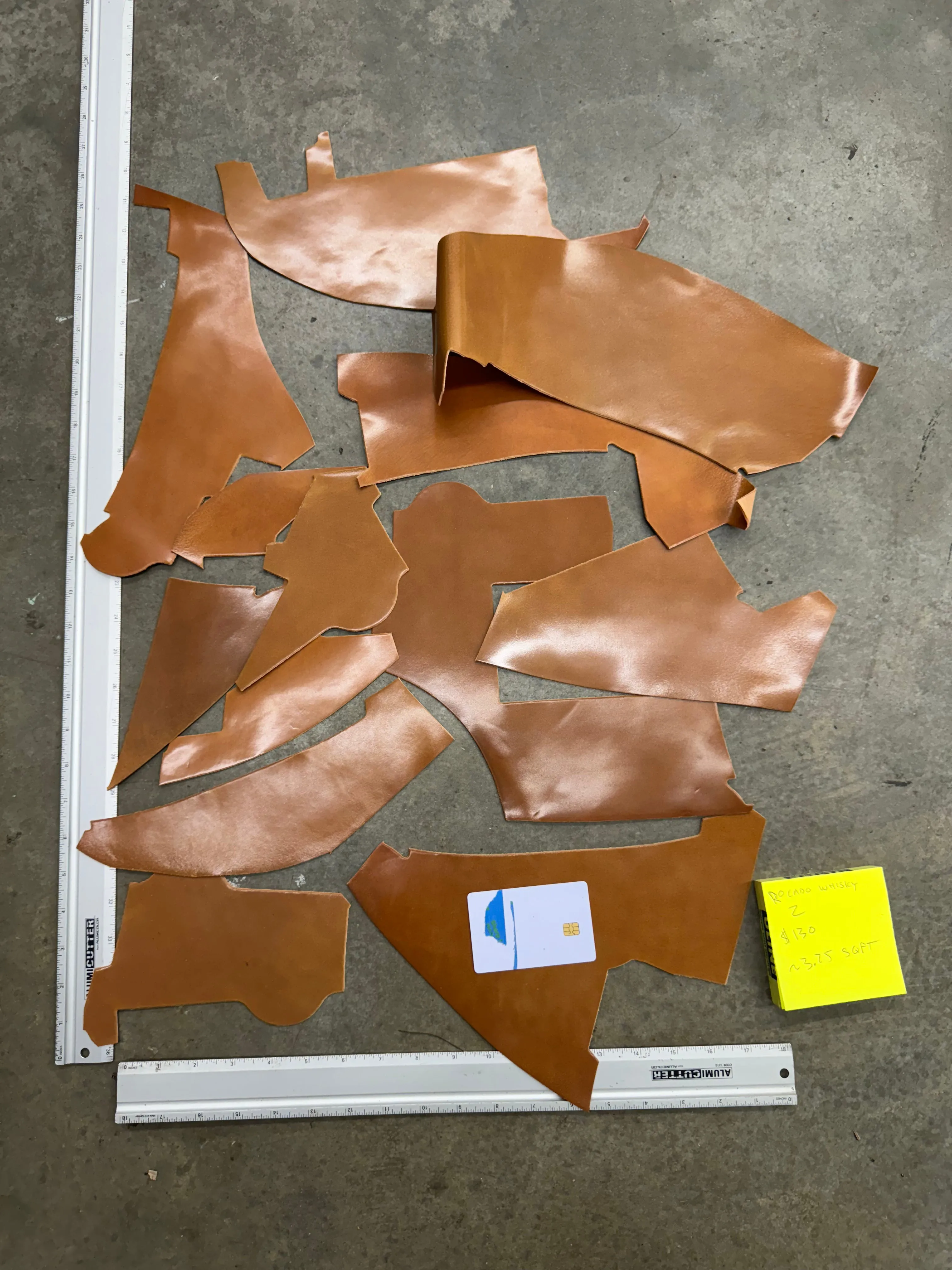 ROCADO WHISKY ITALIAN SHELL CORDOVAN SCRAPS - No Free Shipping Allowed on this Item