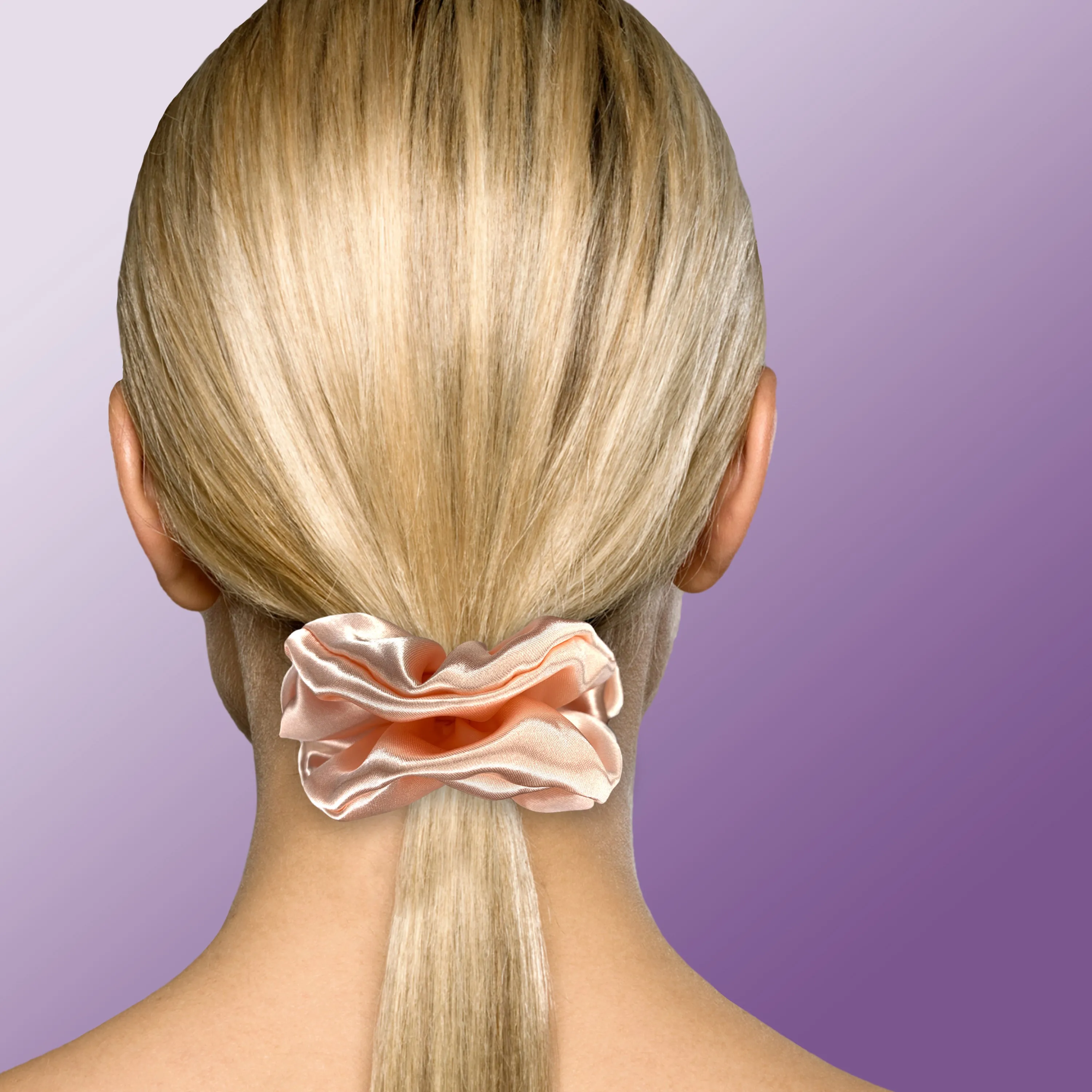 Scrunchies Premium Bridal Satin Available in 3 Sizes Made in the USA Peach
