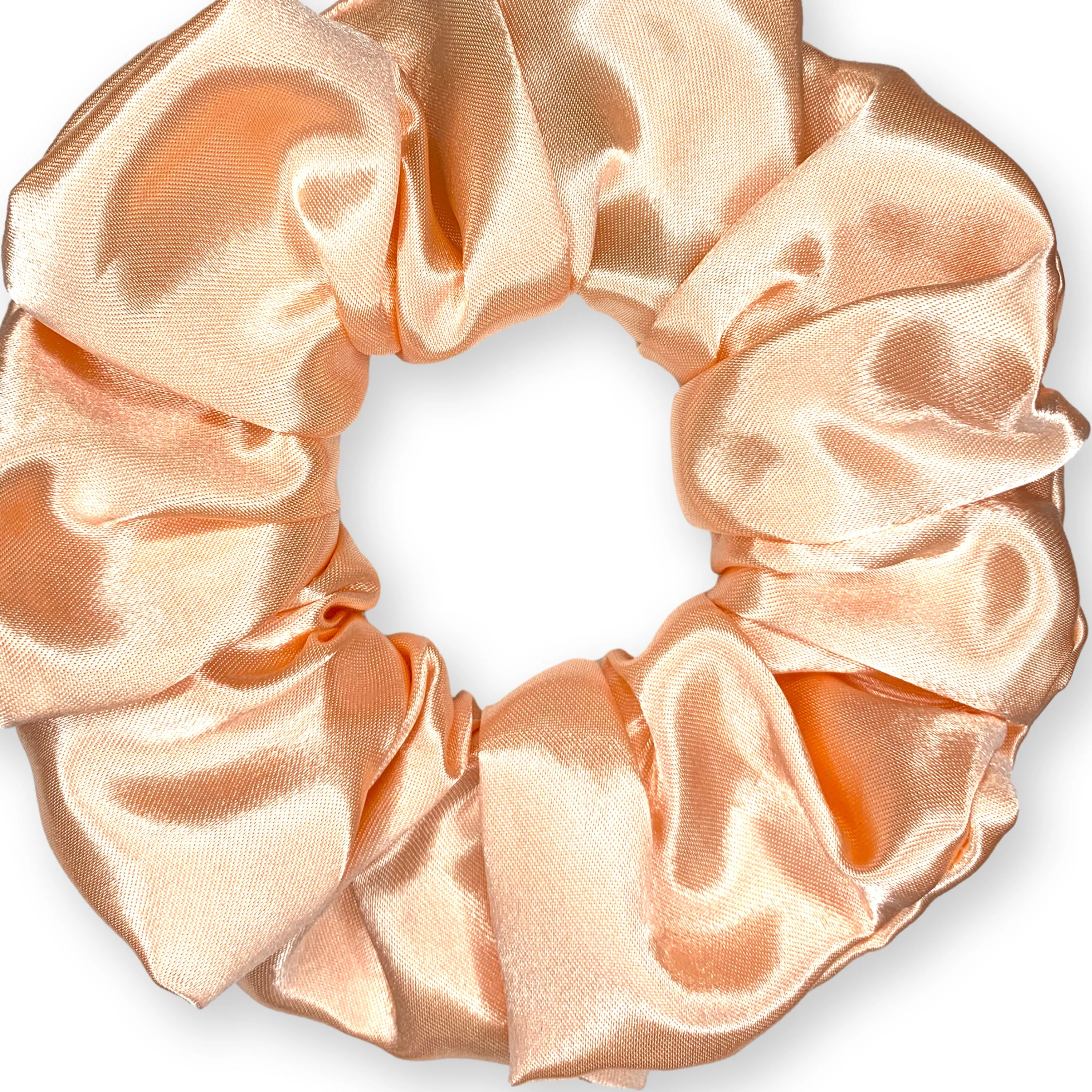 Scrunchies Premium Bridal Satin Available in 3 Sizes Made in the USA Peach