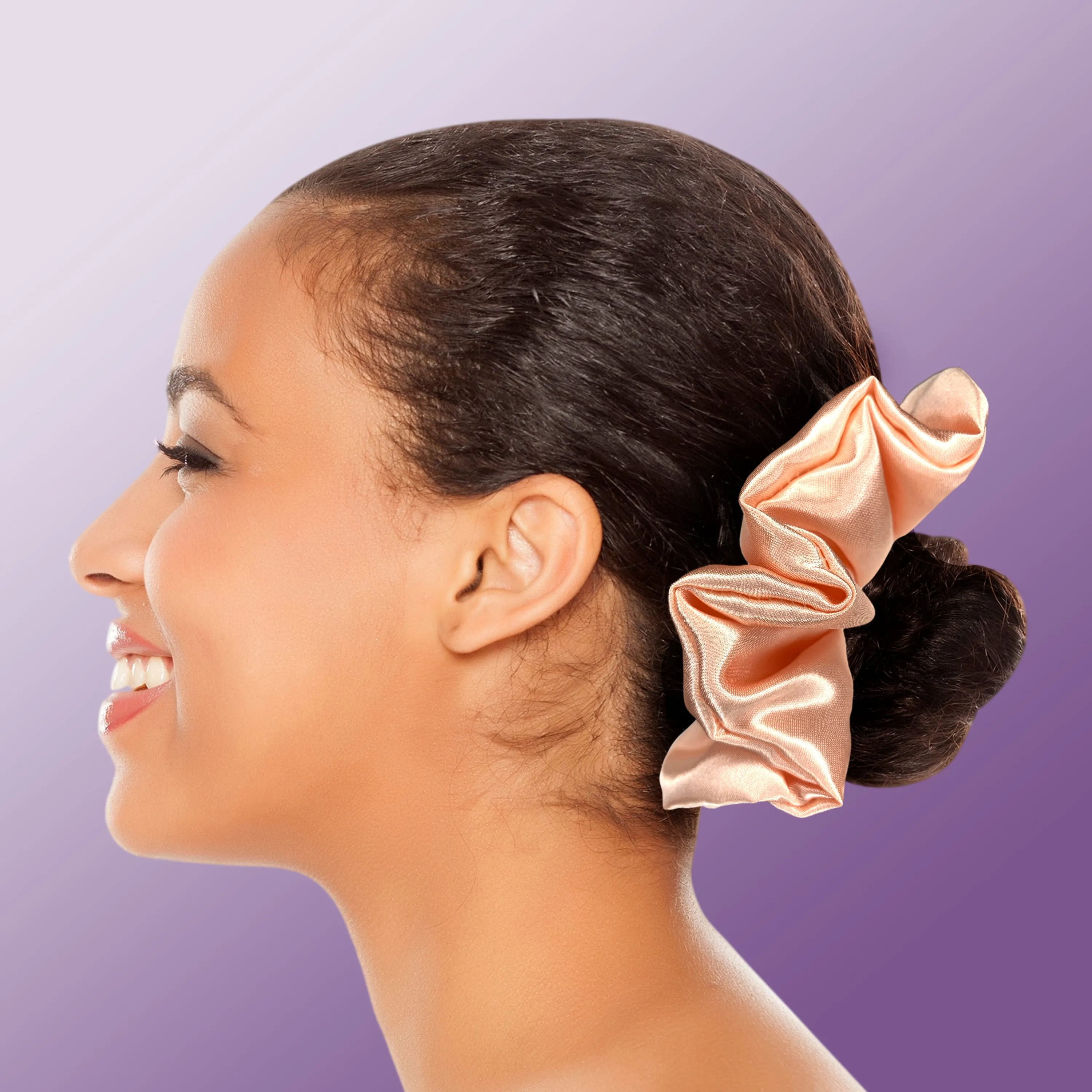 Scrunchies Premium Bridal Satin Available in 3 Sizes Made in the USA Peach