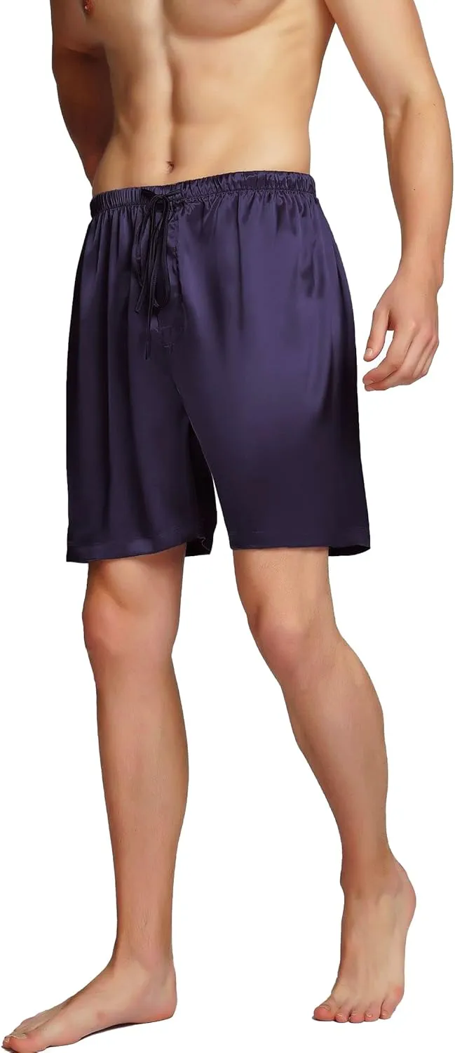 SIHA Men's Satin Pajama Boxer Shorts with Elastic Waistband, Pants S-4XL