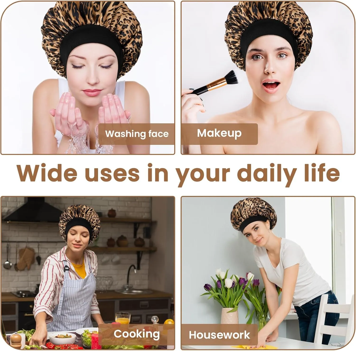 Silk Bonnet for Men, Satin Bonnet Elastic Band Silk Sleep Cap Soft Adjustable Hair Cap Hair Wrap for Women Sleeping