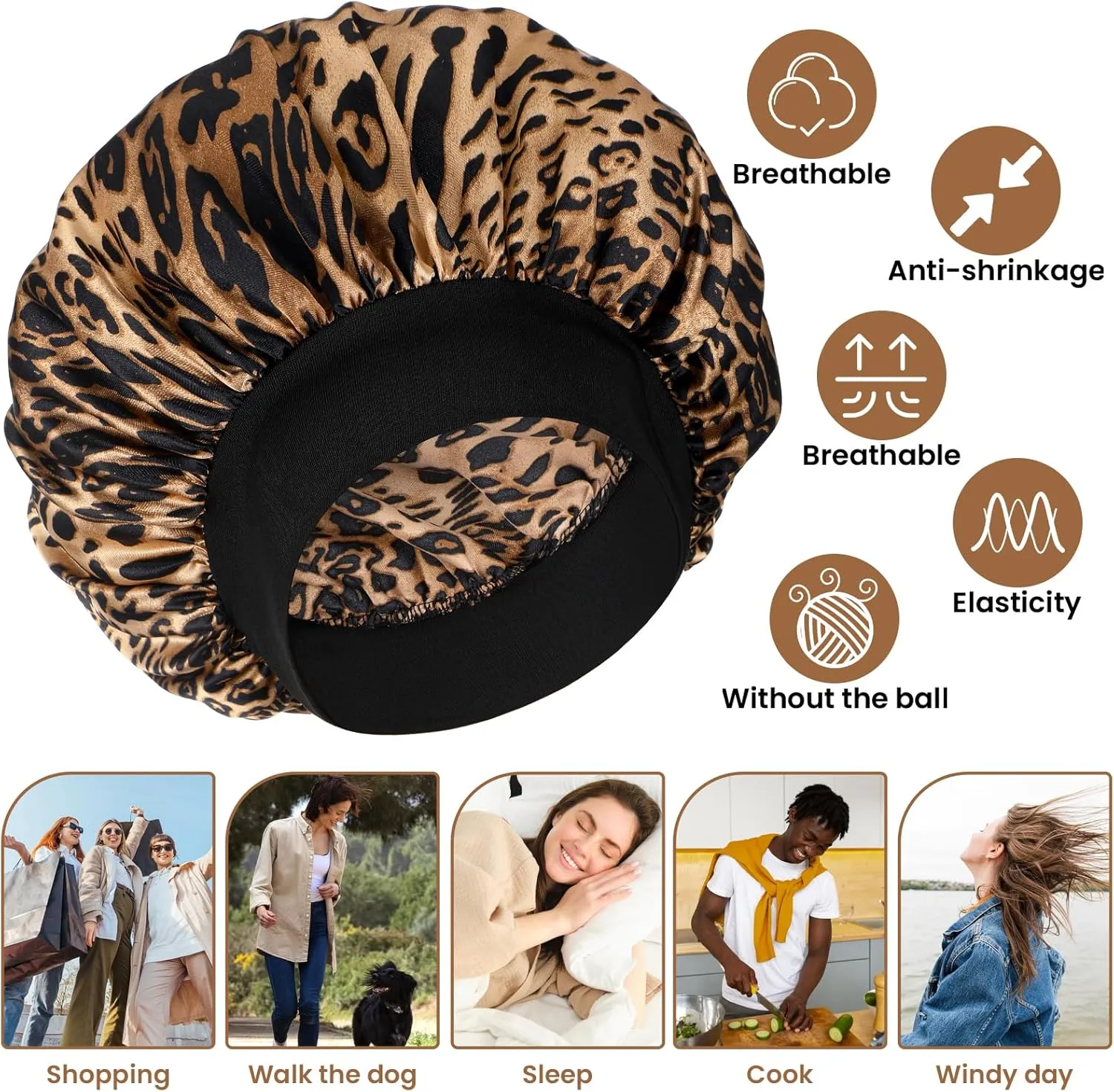 Silk Bonnet for Men, Satin Bonnet Elastic Band Silk Sleep Cap Soft Adjustable Hair Cap Hair Wrap for Women Sleeping