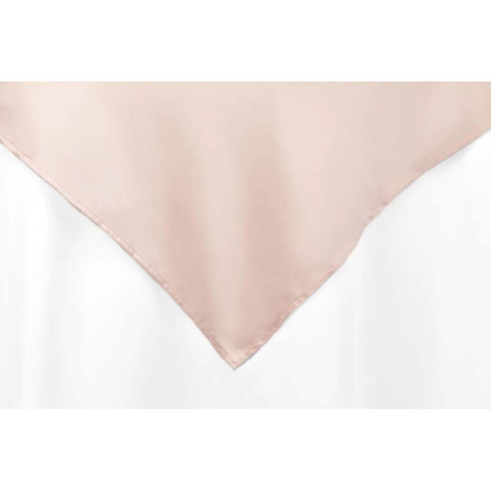Square 72" Lamour Satin Table Overlay - Blush/Rose Gold