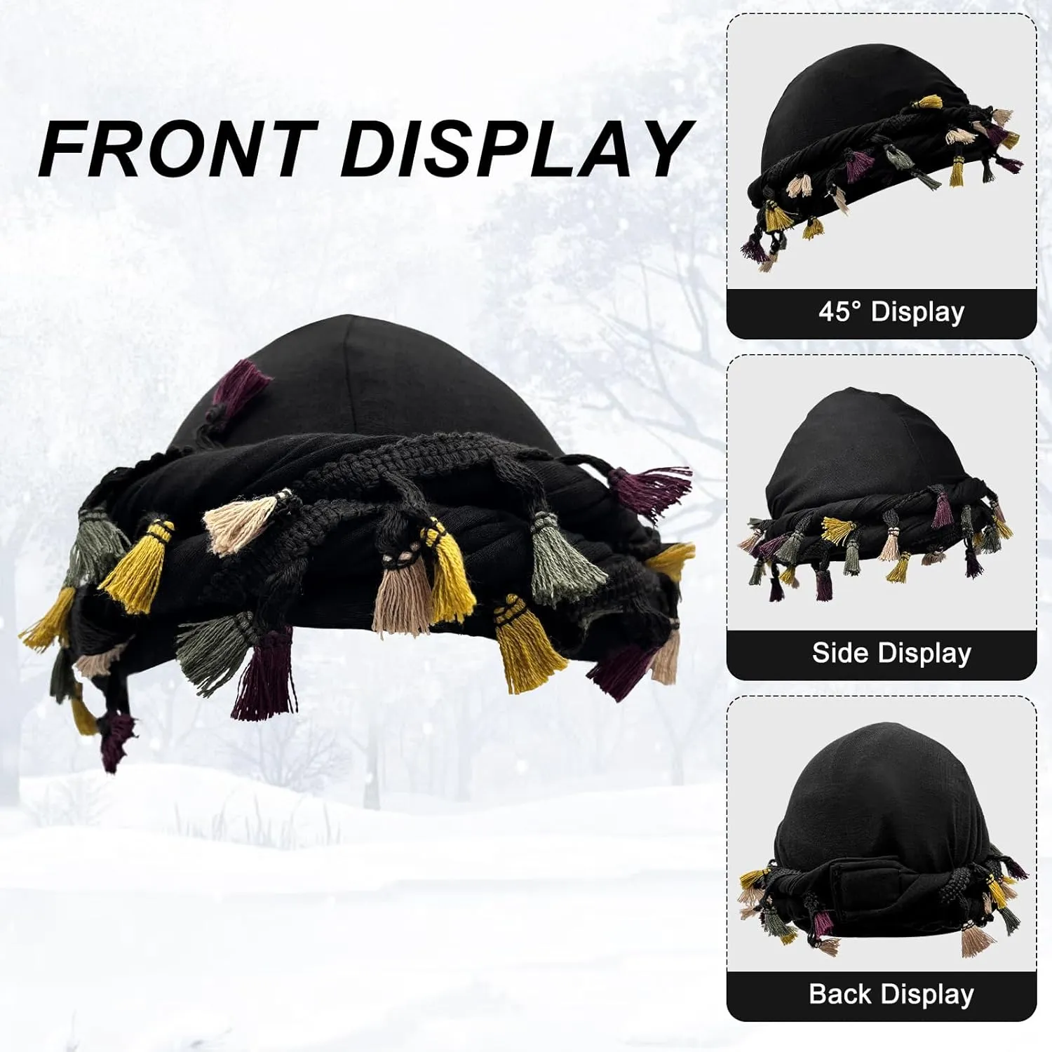 Turban for Men Adjustable Halo Silk Satin Lined Cap for Women Durag Twist Head Wraps Hat Elastic Pre Tie Beniee