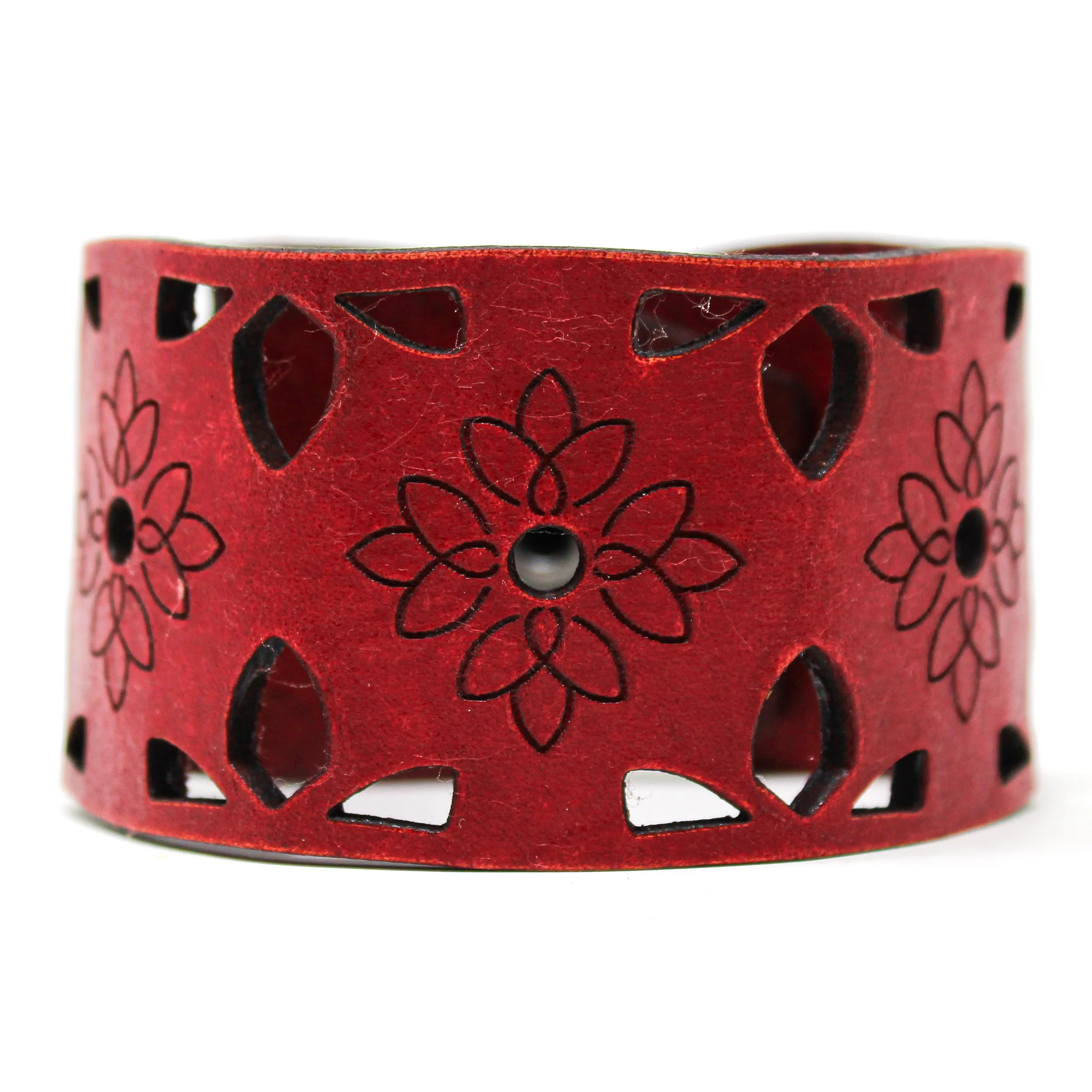 Women's Leather Cuff - Lotus