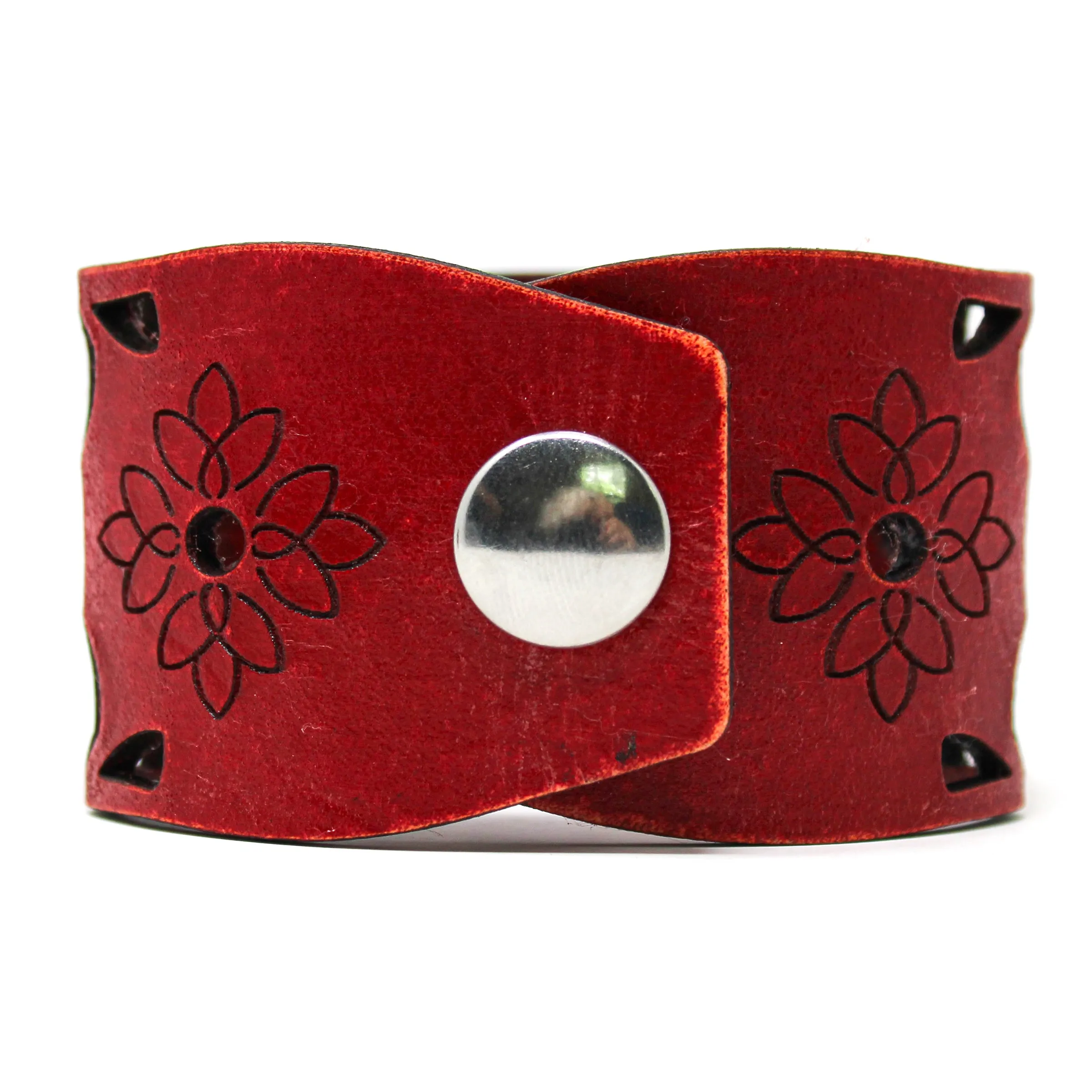 Women's Leather Cuff - Lotus