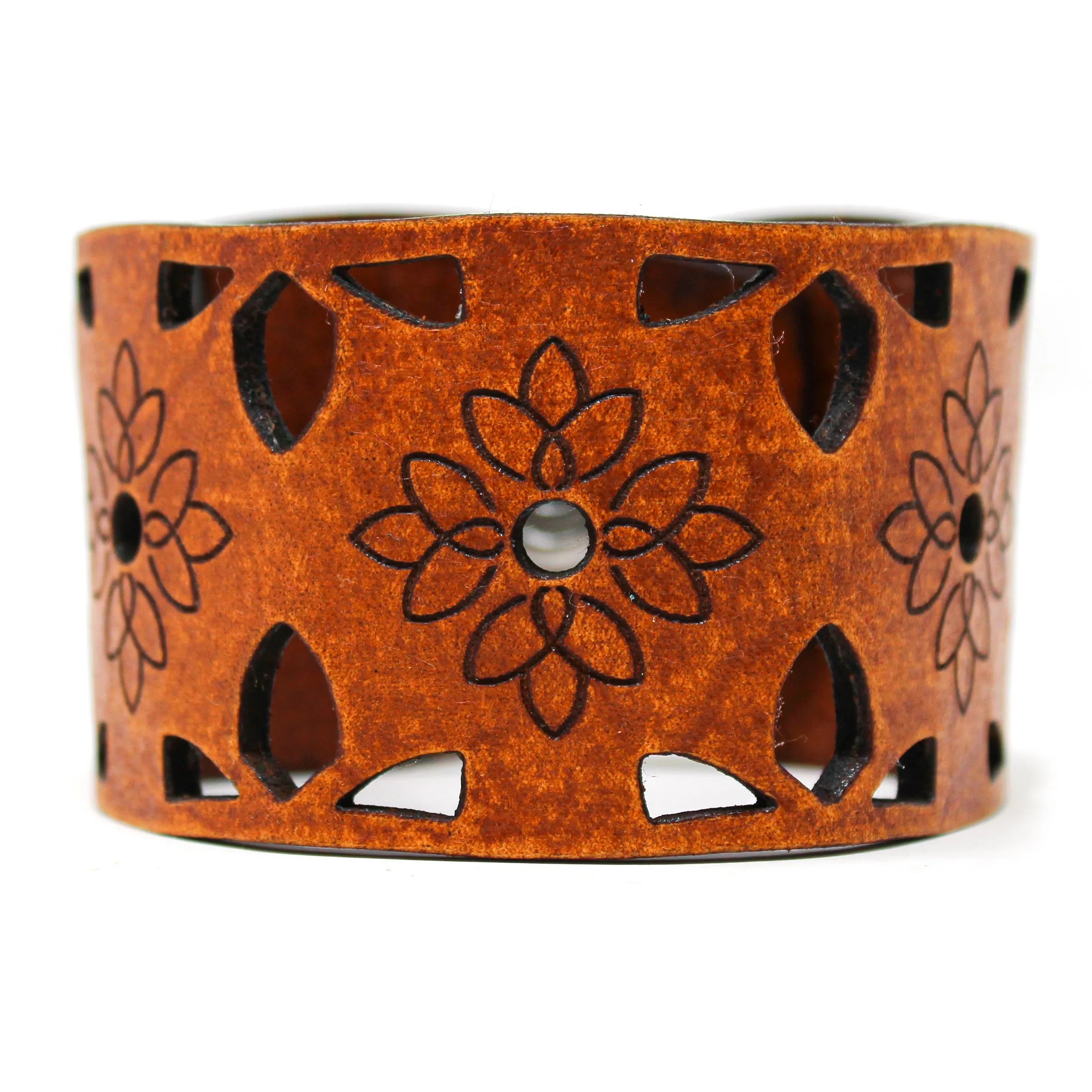 Women's Leather Cuff - Lotus