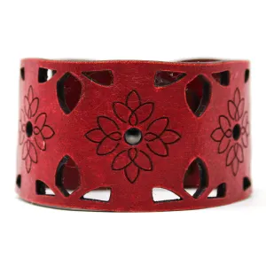 Women's Leather Cuff - Lotus